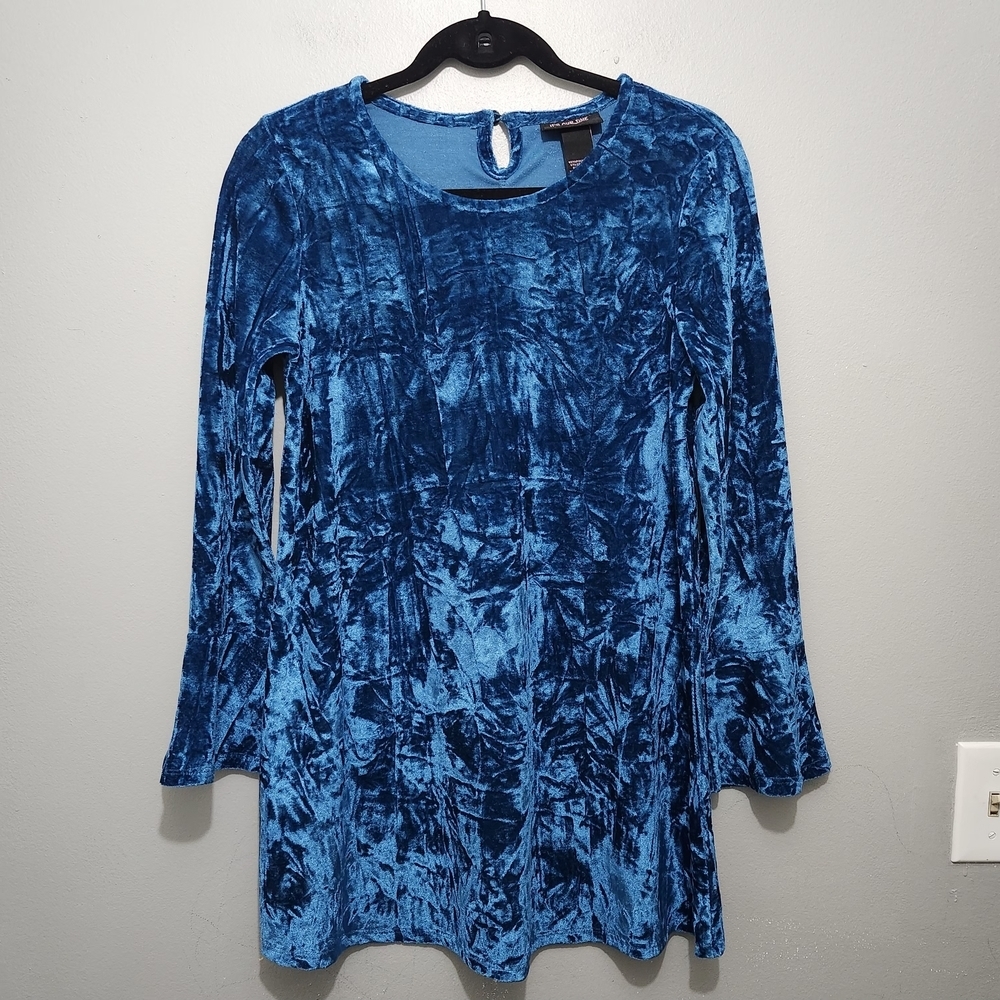 It's Our Time Kids Blue Velvet Dress Size Large